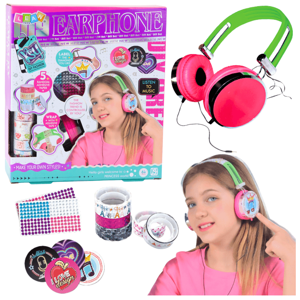 LEAN TOYS Kreativni Komplet Slušalke za Okrasitev DIY Nalepke