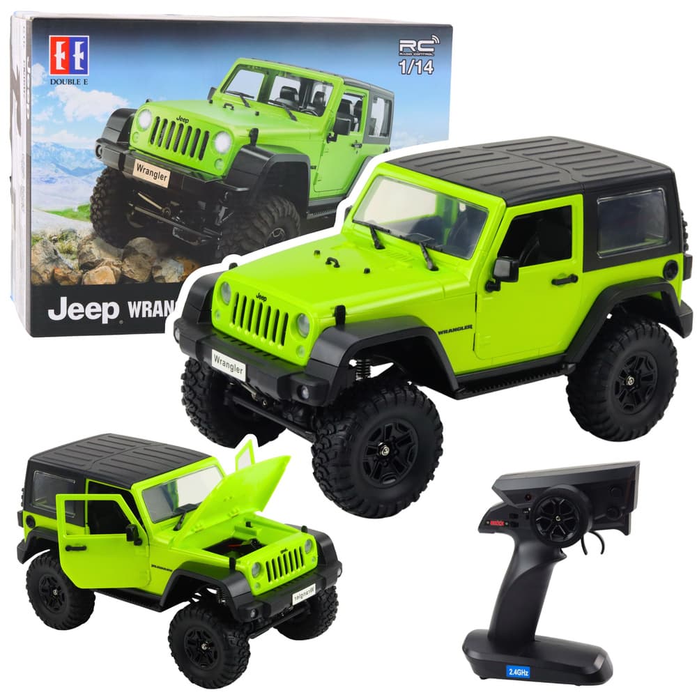 DOUBLE E RC Jeep Wrangler Rock Crawler terensko vozilo (zeleno, 1:14)