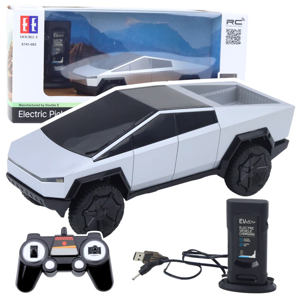 DOUBLE E RC terenec Pickup Truck, srebrn, z LED lučmi