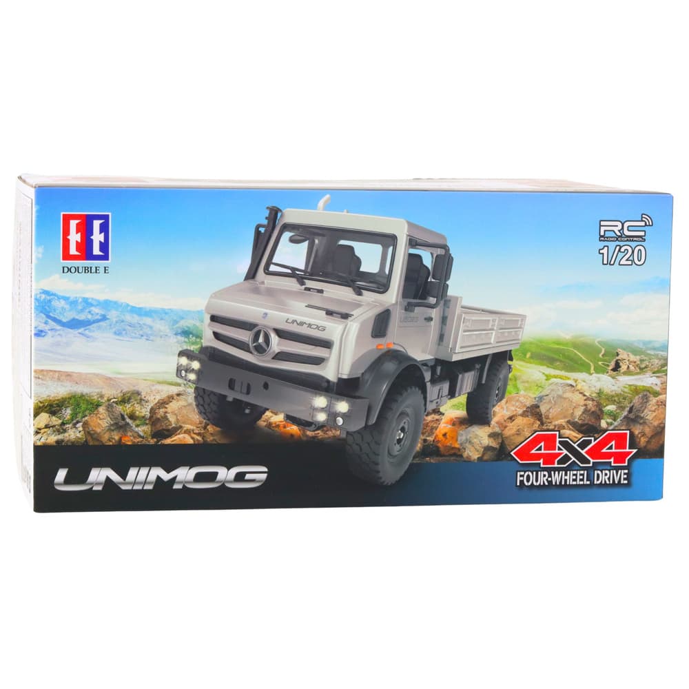 DOUBLE E Terensko Vozilo Mercedes Unimog RC 4x4 1:20 Rdeč 4