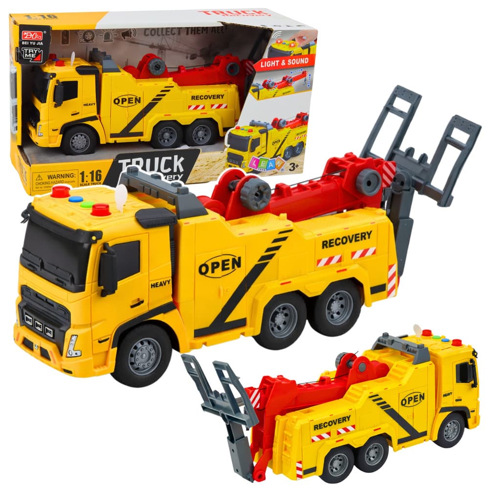 Kamion šlep služba LEAN TOYS 1:16 s platformo, svetlobni in zvočni efekti