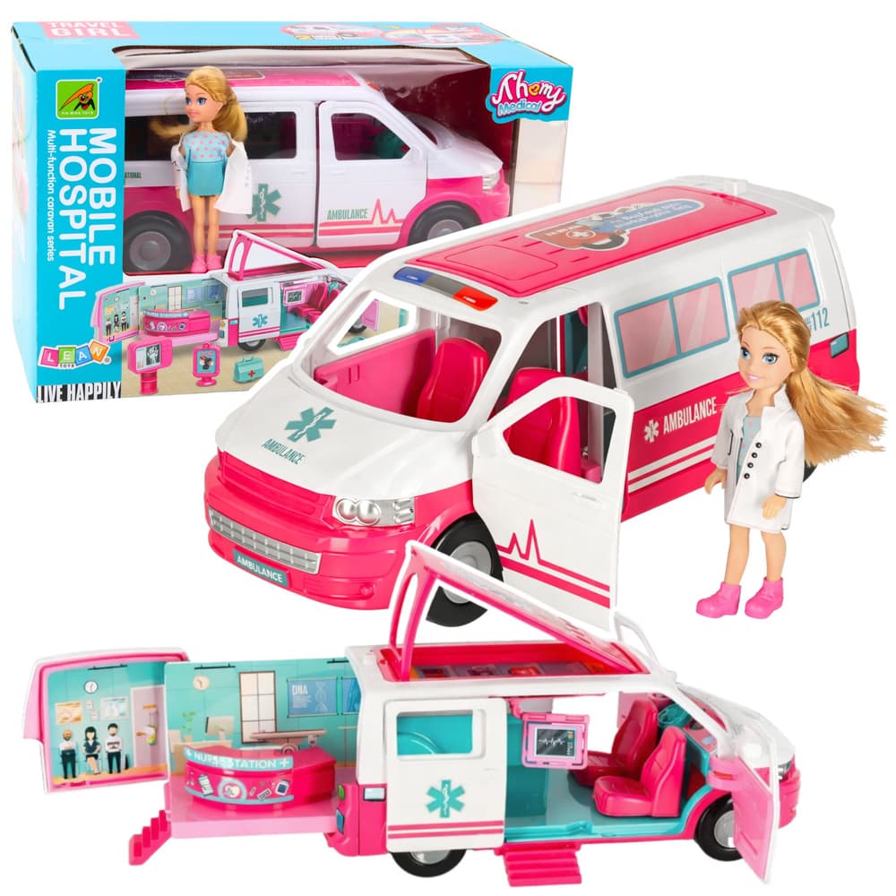 Mobilna bolnišnica LEAN TOYS Ambulanta s punco in medicinskimi pripomočki