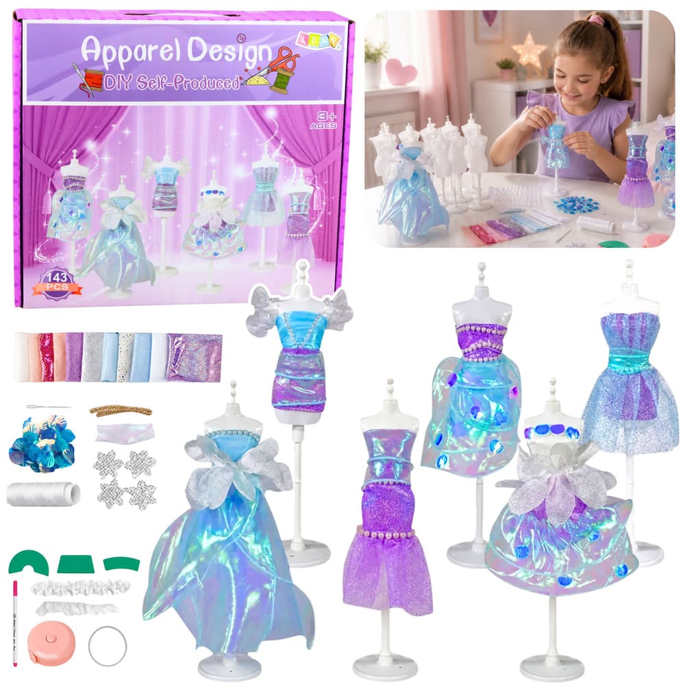 Set za šivanje oblek za lutke LEAN TOYS Mala modna oblikovalka