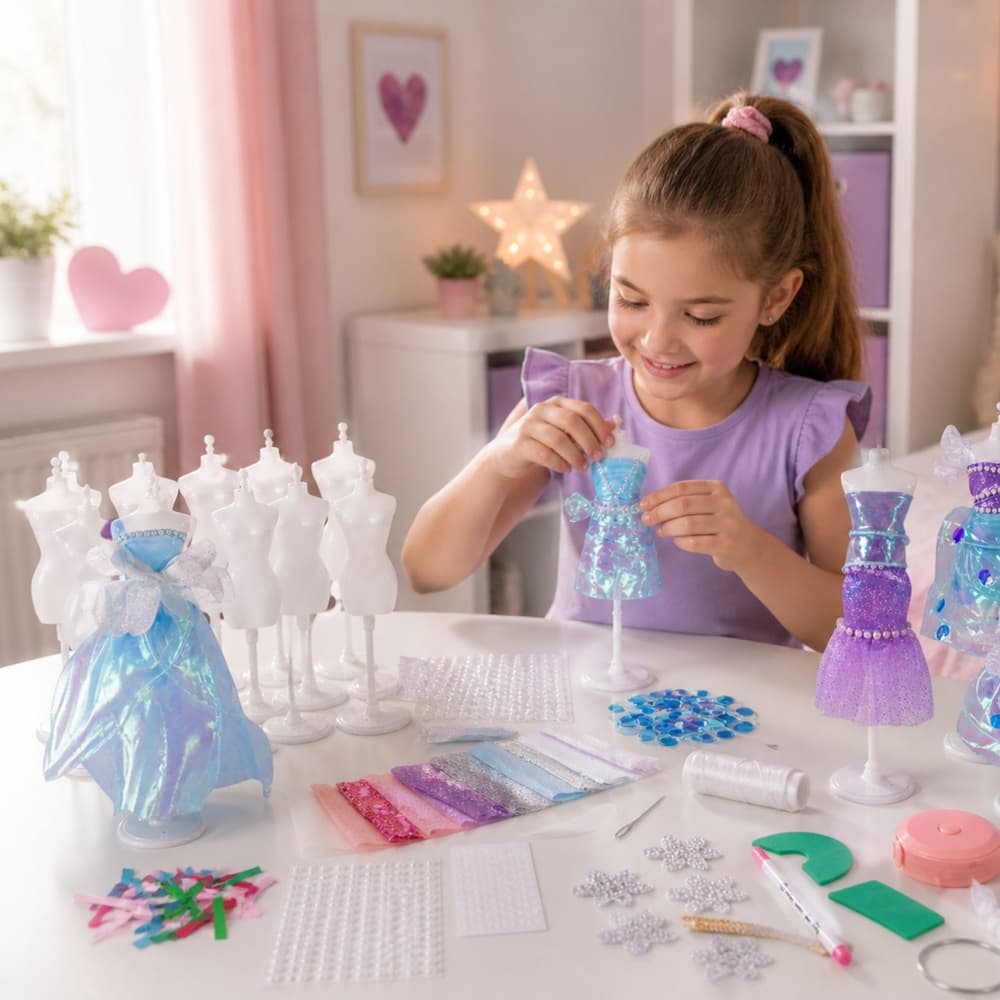 Set za šivanje oblek za lutke LEAN TOYS Mala modna oblikovalka 3