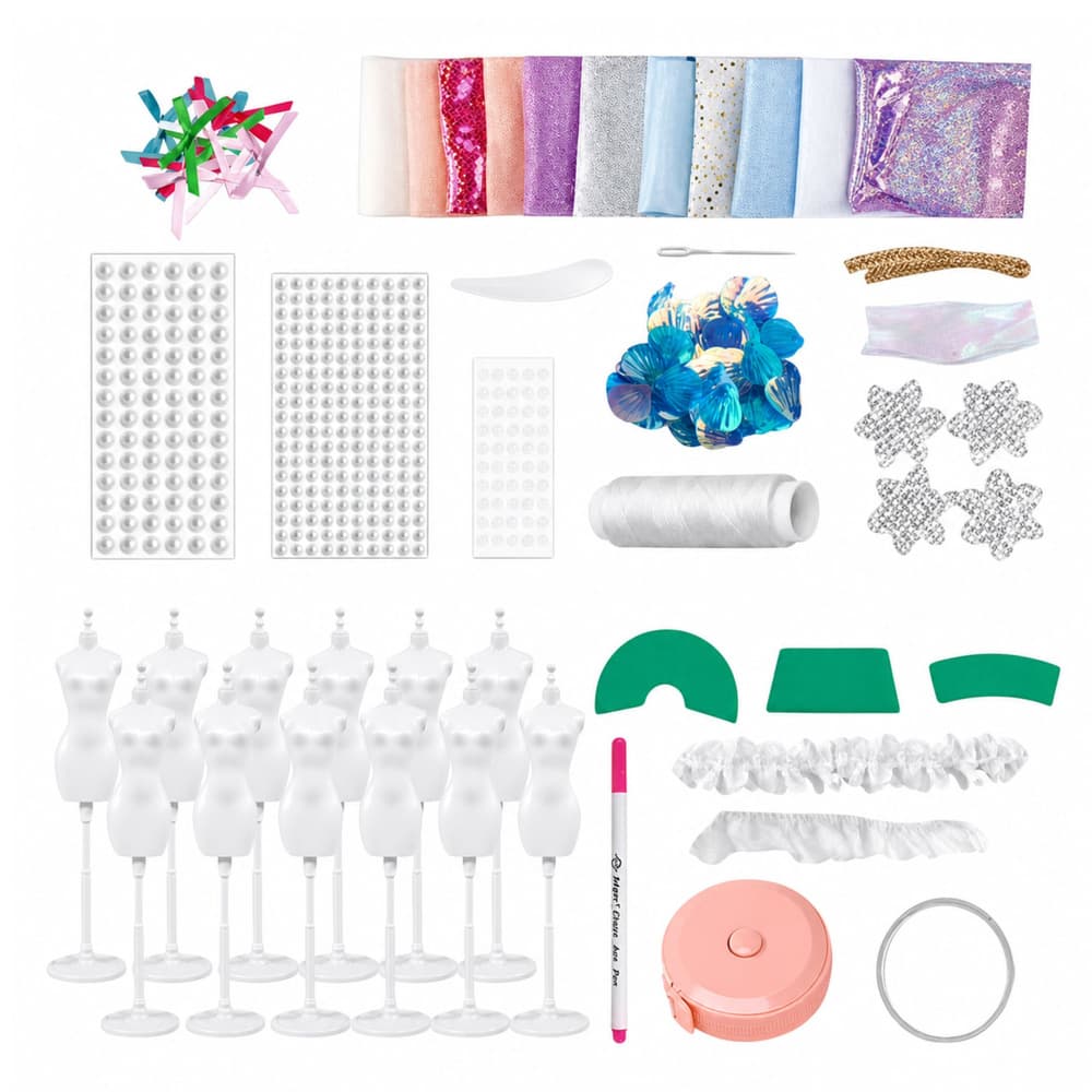 Set za šivanje oblek za lutke LEAN TOYS Mala modna oblikovalka 4