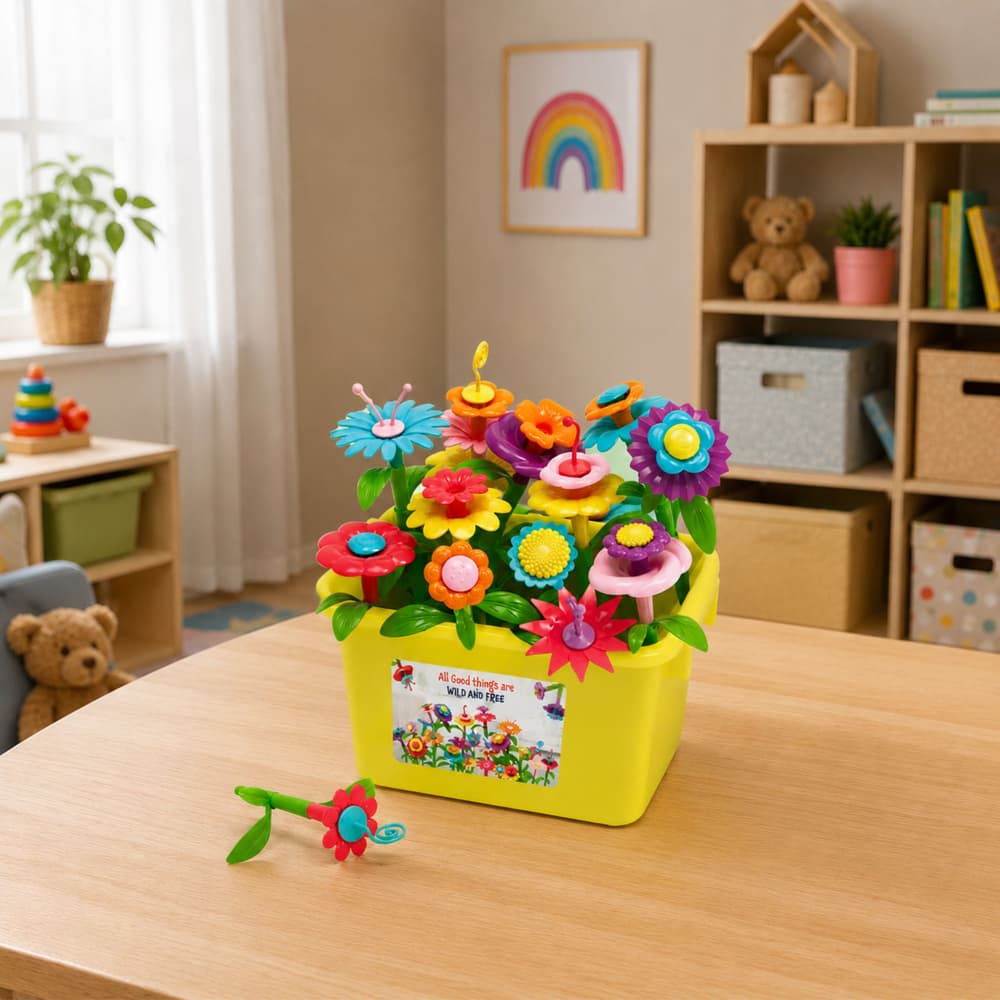 LEAN TOYS Klocki Konstrukcyjne - Cvetlični Vrt, 73 kosov 4