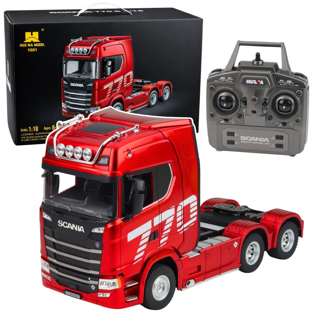 Daljinsko voden traktor Scania RC Huina 1501 Rdeč 1:18