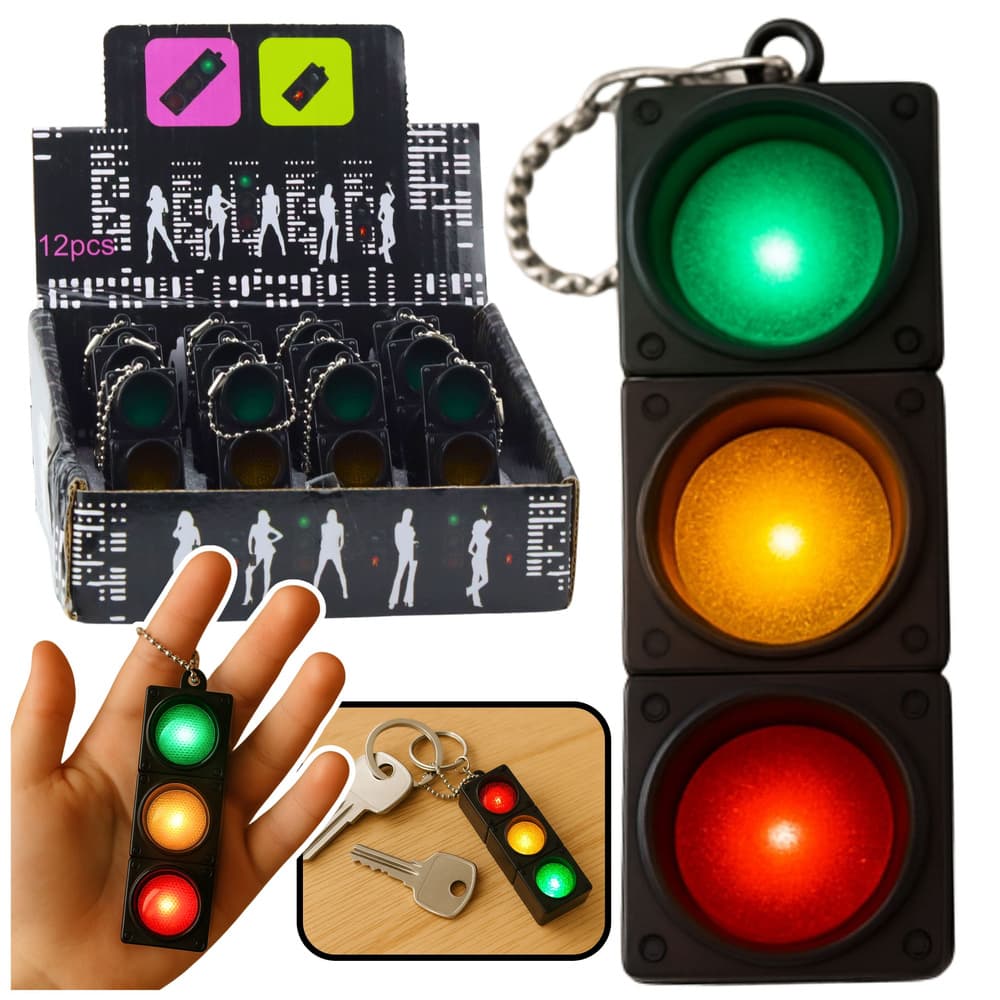 Brelok semafor s LED lučkami in utripanjem, LEAN TOYS