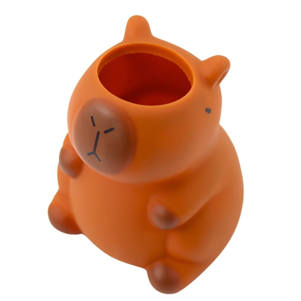 Lonček za pisala kapibara, rjava figurica, 10 x 7 cm 2