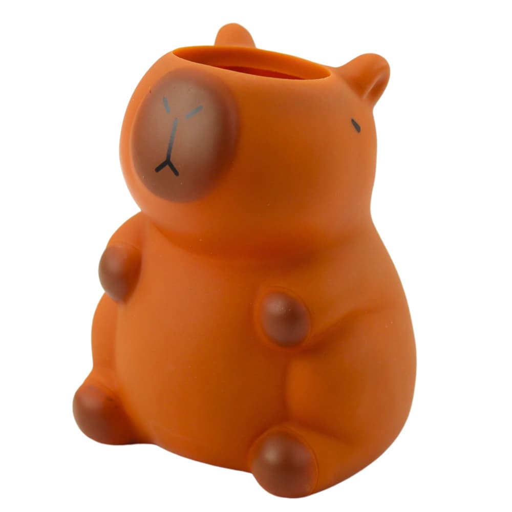 Lonček za pisala kapibara, rjava figurica, 10 x 7 cm 3