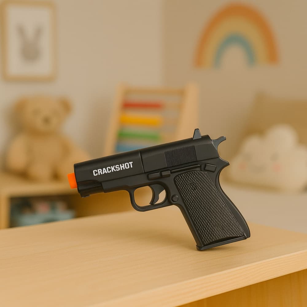 LEAN TOYS Mini pištola na naboje in tule, črna, 13,5 cm 4
