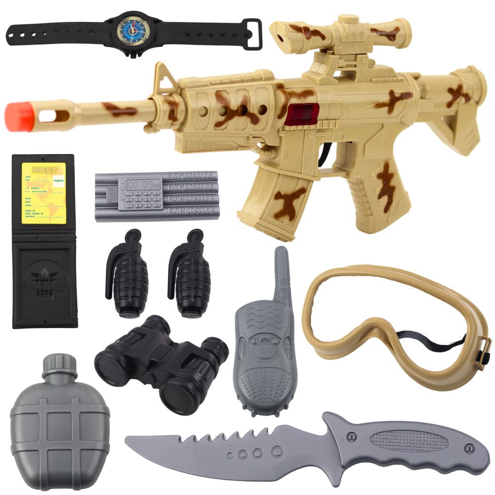 LEAN TOYS vojaški set z dvema pištolama in dodatki