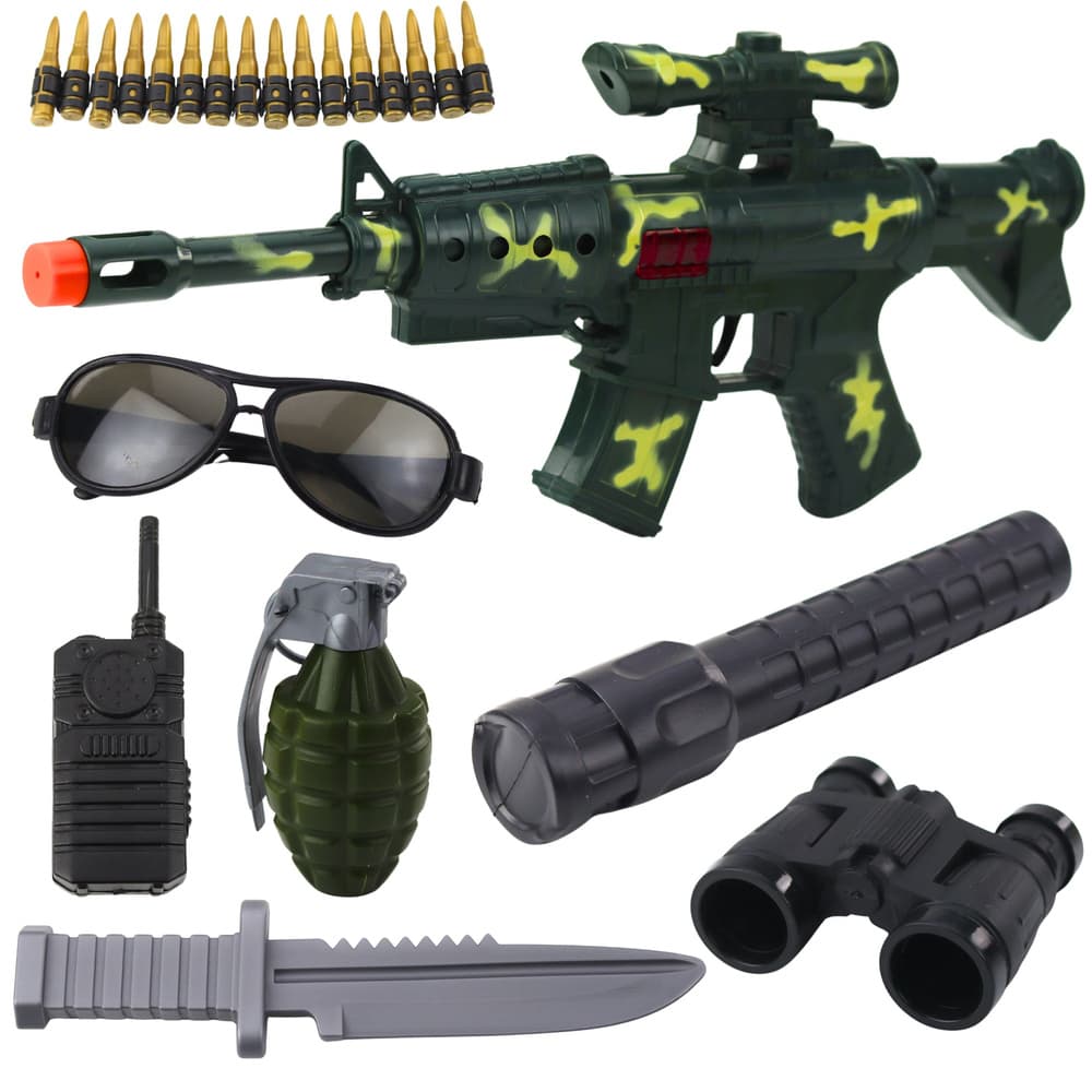 LEAN TOYS vojaški set z pištolo in dodatki