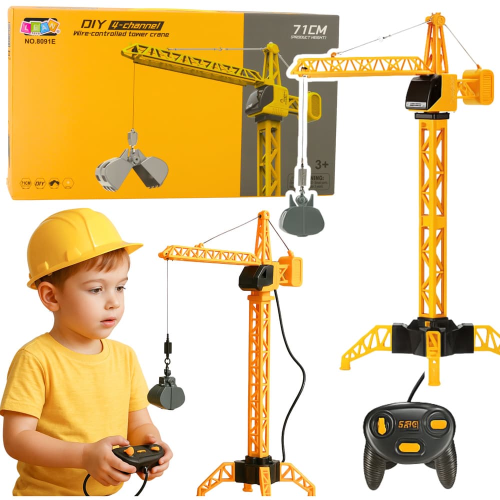 LEAN TOYS Žerjav gradbeni z daljinskim upravljanjem (žični)