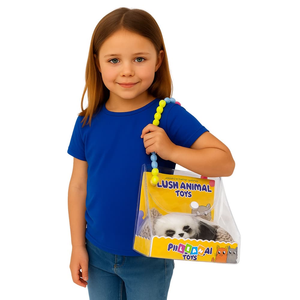 LEAN TOYS Figurica spiheče pande na blazini, s krznom 4