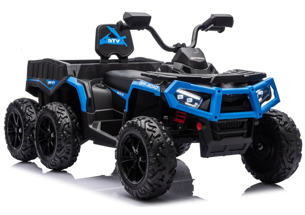 LEAN CARS Akumulatorski štirikolesnik ATV JC606 6 koles, 24V, 4x4, prikolica - Modri
