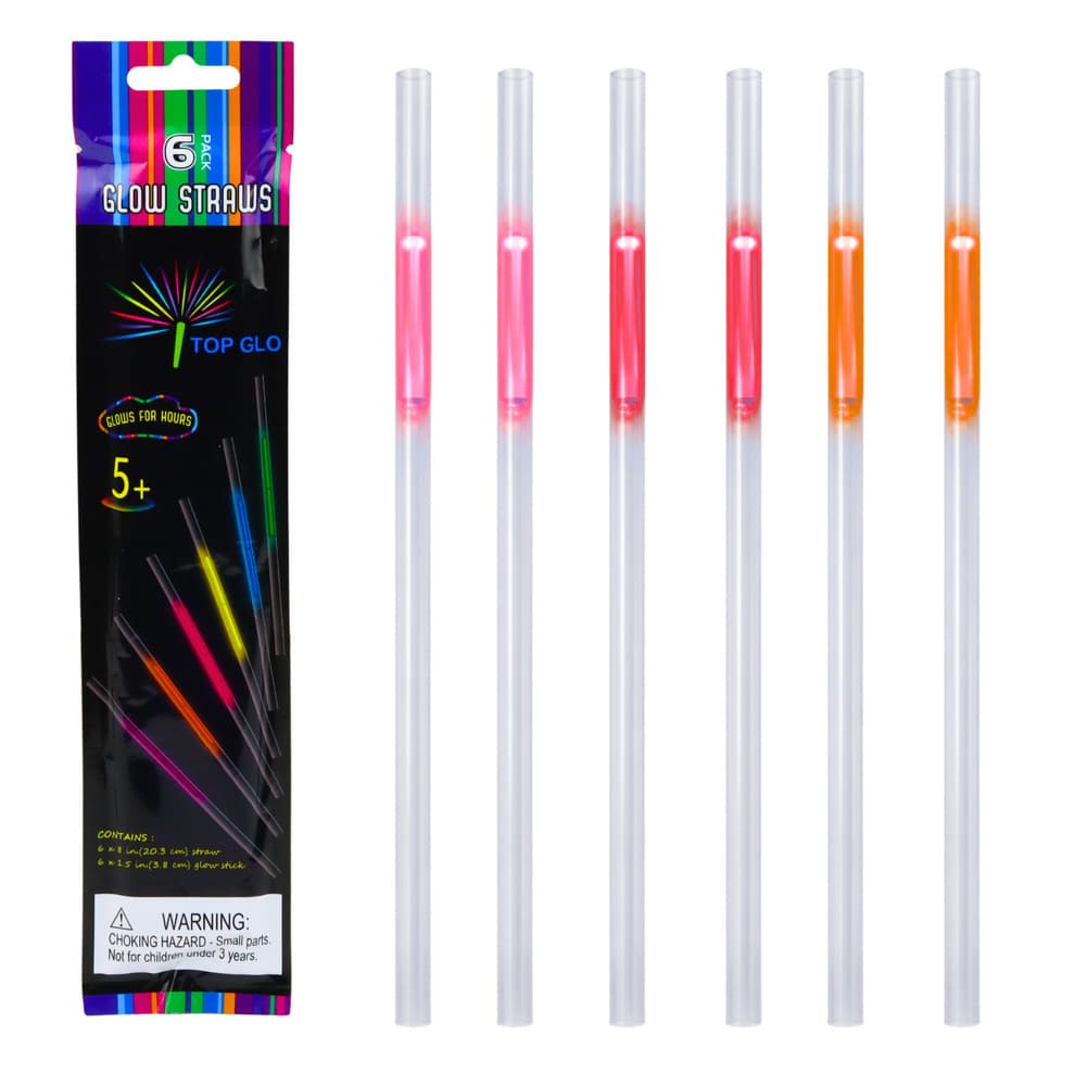 Slamice Fluorescence Glow Stick 6 kosov, z gibljivim vstavkom