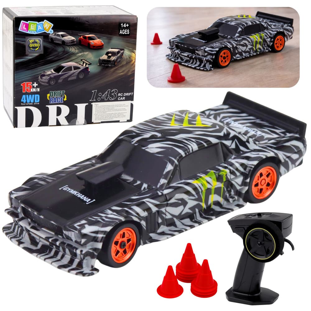 LEAN TOYS Drift avto na daljinsko vodenje RC 1:43 (črn)