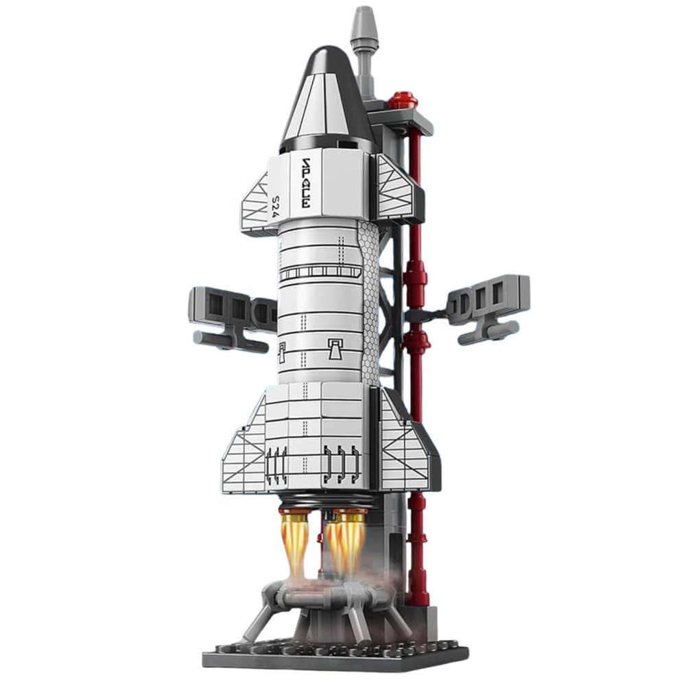 Gradbeni bloki Vesoljska raketa z izstrelitveno ploščadjo LEAN TOYS, 107 el. 2