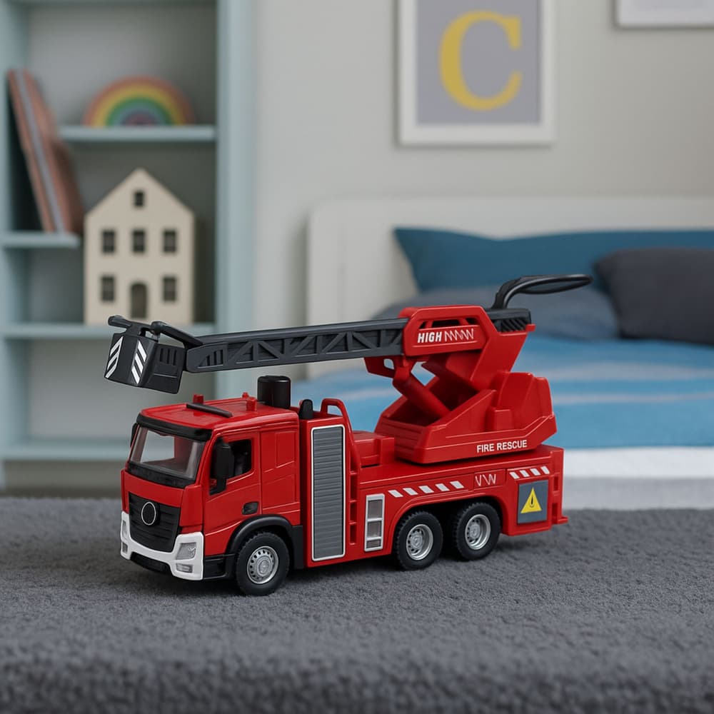 Gasilsko vozilo z dvižno košaro in brizganjem vode LEAN TOYS 3
