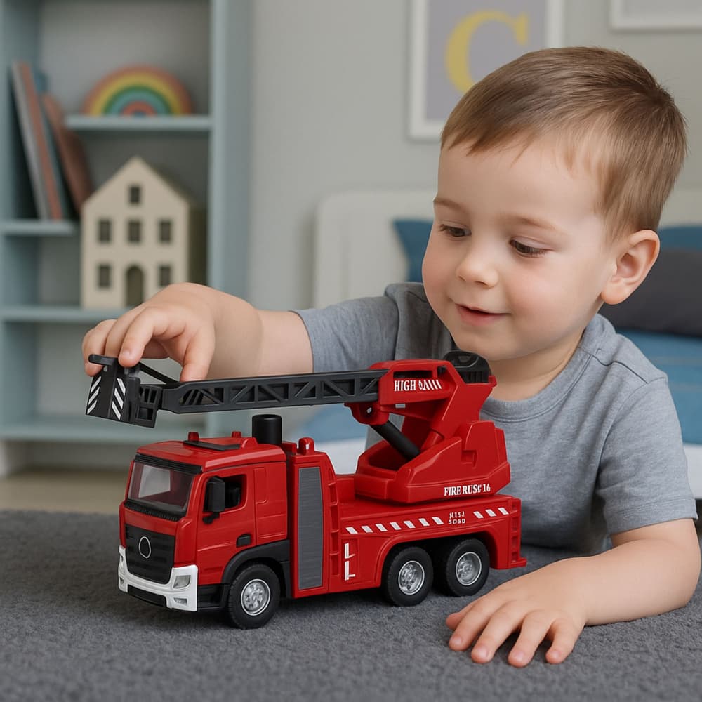 Gasilsko vozilo z dvižno košaro in brizganjem vode LEAN TOYS 5