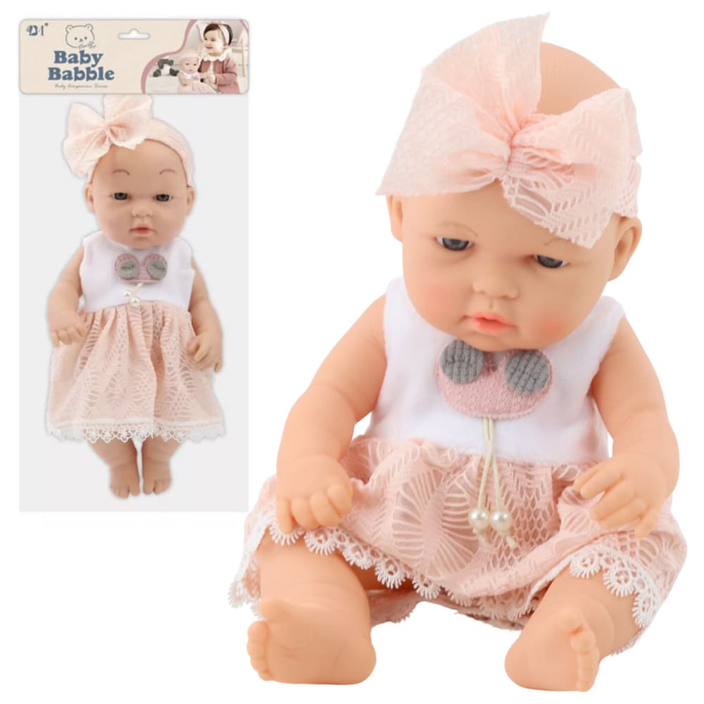 LEAN TOYS Punčka dojenček v roza obleki