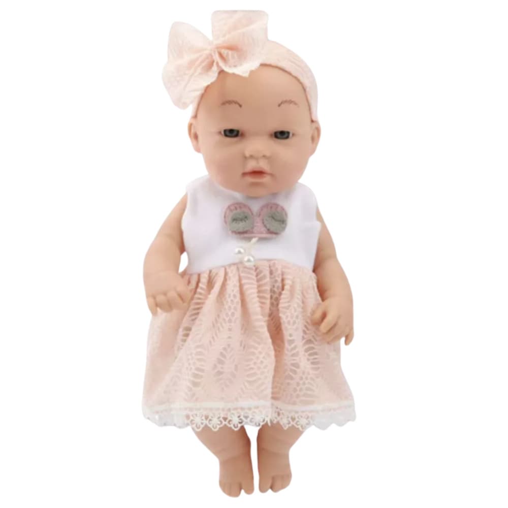 LEAN TOYS Punčka dojenček v roza obleki 3