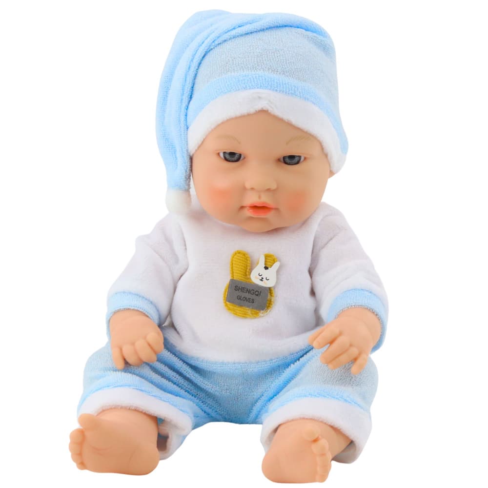 LEAN TOYS Punčka dojenček v modri pižami 2