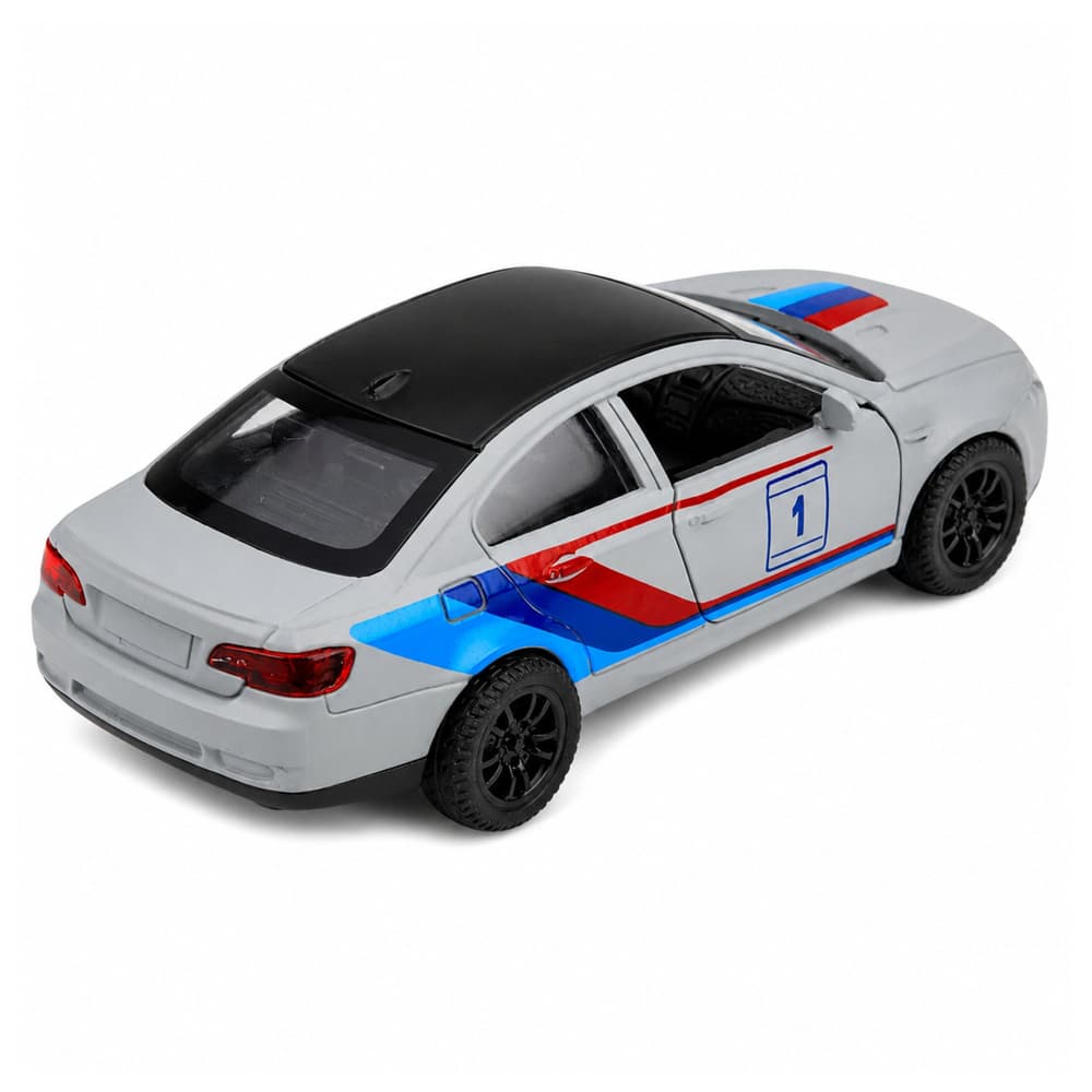 Športni avtomobil LEAN TOYS, kovinski, pull-back, mat siva 1:32 3