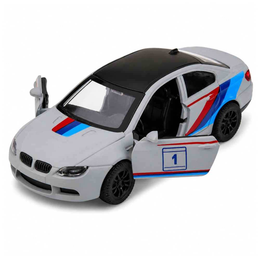 Športni avtomobil LEAN TOYS, kovinski, pull-back, mat siva 1:32 4