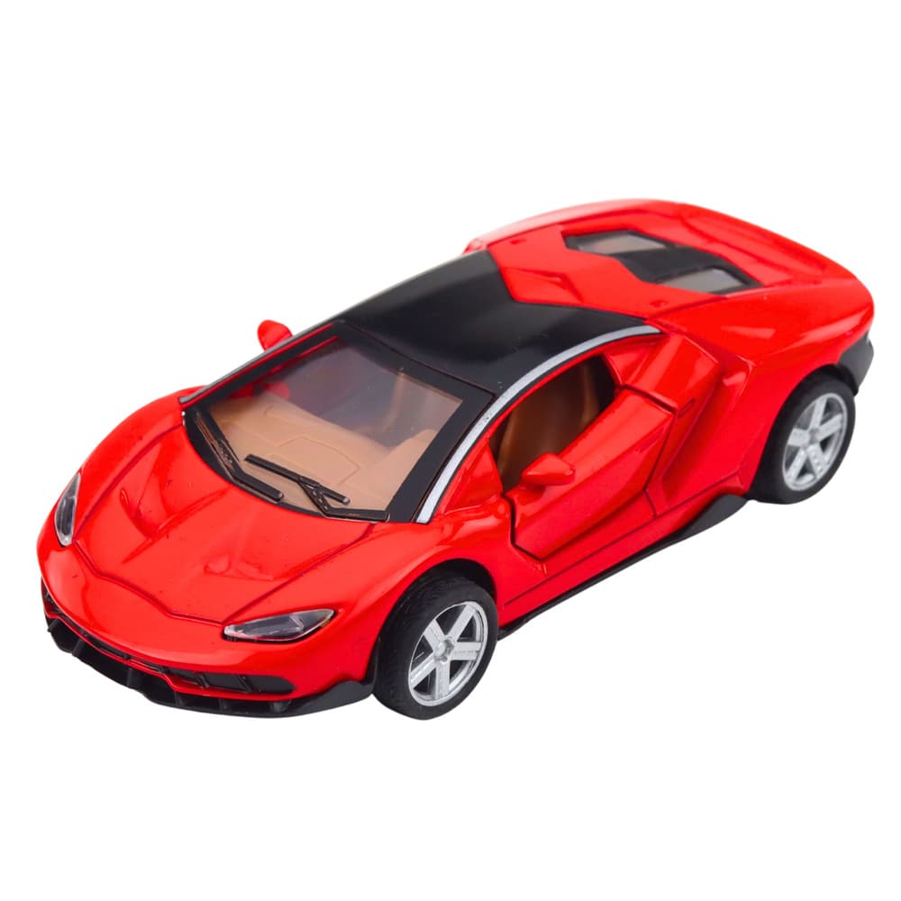 LEAN TOYS Športni avto, rdeč, 1:32, kovinski, pogon, luči, zvok 2