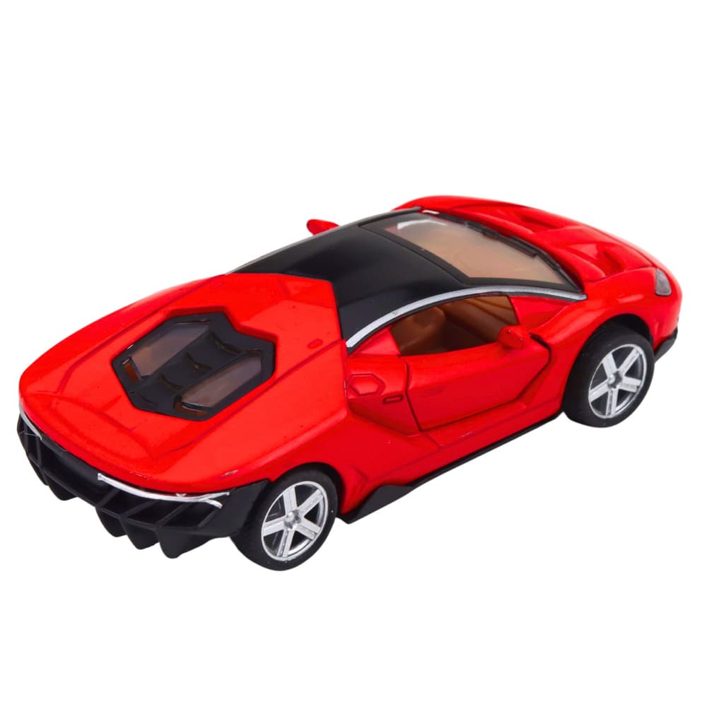 LEAN TOYS Športni avto, rdeč, 1:32, kovinski, pogon, luči, zvok 3
