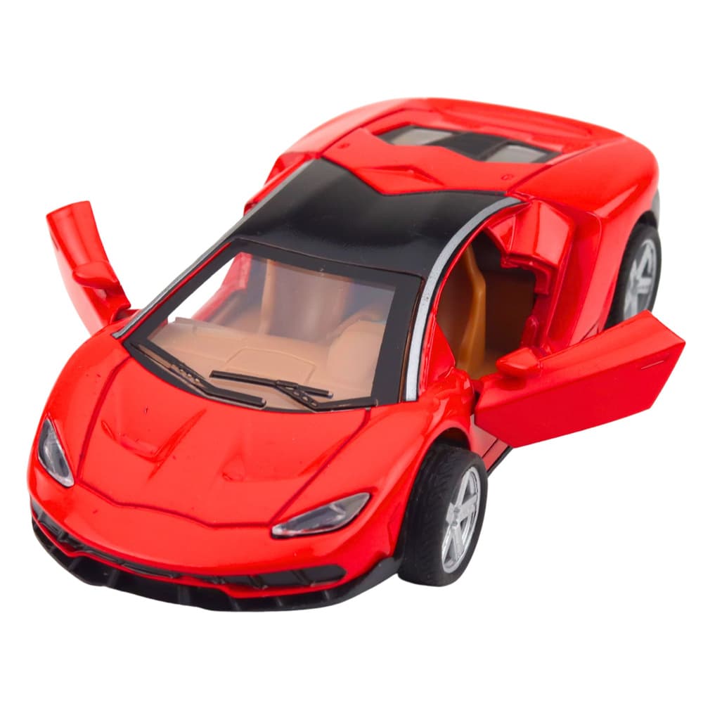 LEAN TOYS Športni avto, rdeč, 1:32, kovinski, pogon, luči, zvok 5
