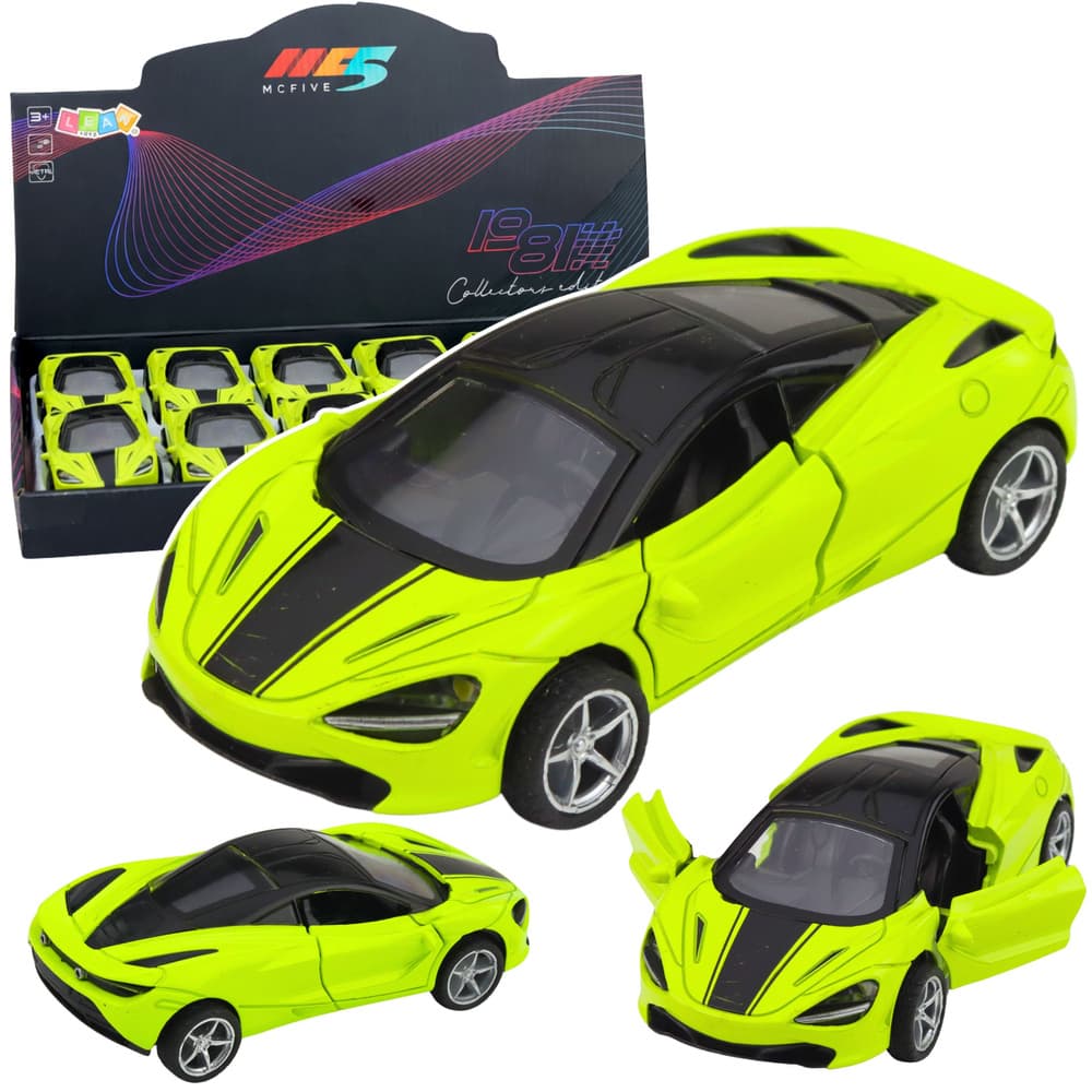 LEAN TOYS Športni avto, zelen, 1:32, kovinski, pogon, luči, zvok