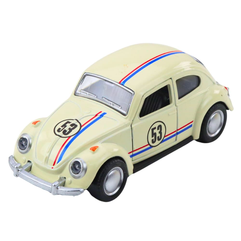 Klasičen VW Hrošč, kovinski, s potegom nazaj, LEAN TOYS, Bež, 1:32 2