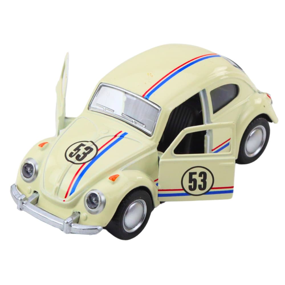 Klasičen VW Hrošč, kovinski, s potegom nazaj, LEAN TOYS, Bež, 1:32 3