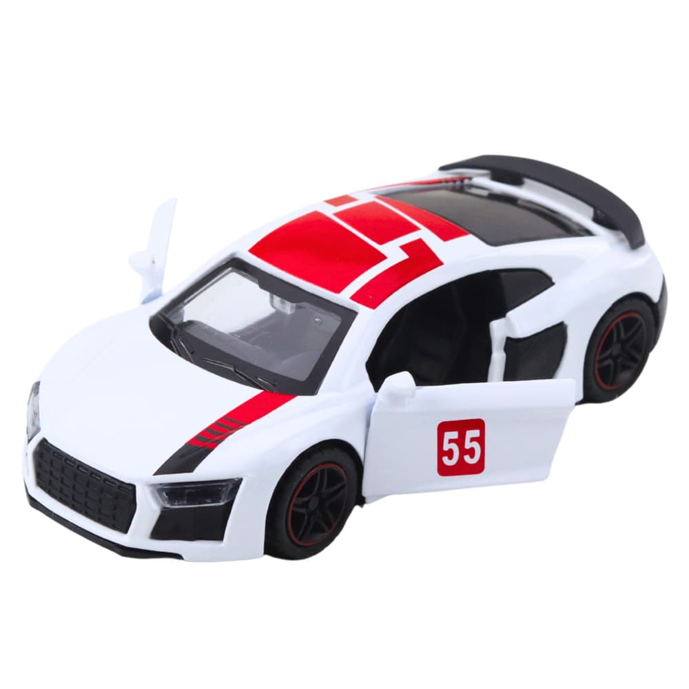 LEAN TOYS beli športni avto 1:43, "pull back", luči, zvok 4