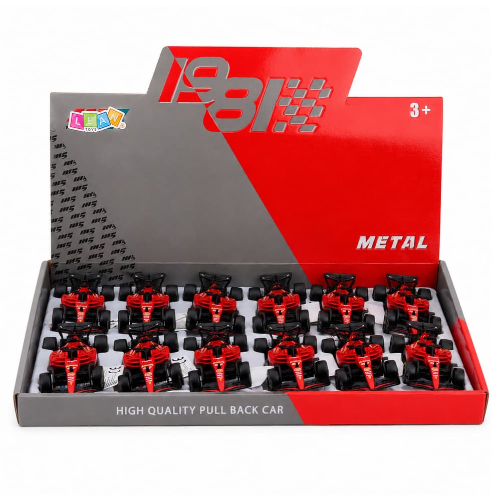 LEAN TOYS Dirkalna Formula 'Pull Back' - Kovinska, Rdeča, 1:43 5