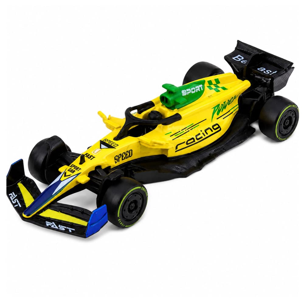 LEAN TOYS Dirkalna Formula 'Pull Back' - Kovinska, Rumena, 1:43 2