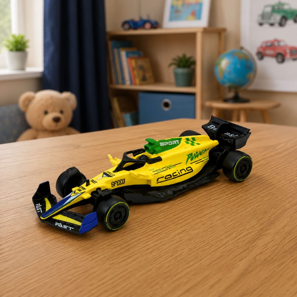 LEAN TOYS Dirkalna Formula 'Pull Back' - Kovinska, Rumena, 1:43 4