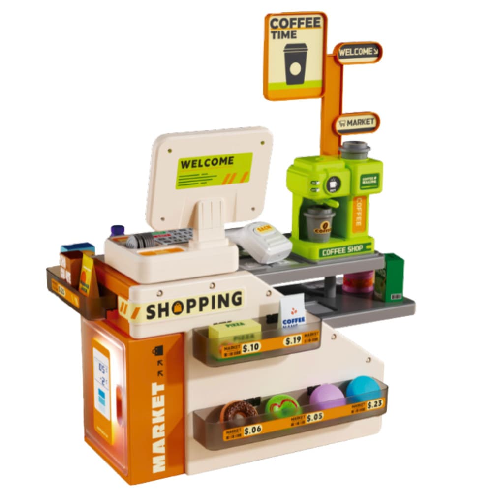 LEAN TOYS Interaktivna blagajna s kavnim avtomatom in dodatki 2