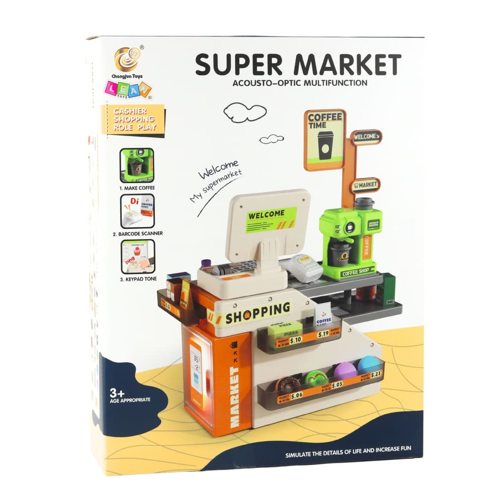 LEAN TOYS Interaktivna blagajna s kavnim avtomatom in dodatki 3
