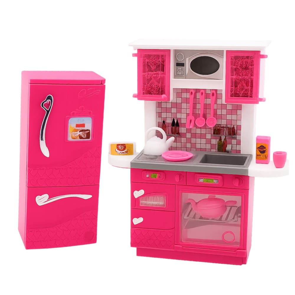 Lean Toys kuhinjski set za punčke (hladilnik, pečica, dodatki) 5