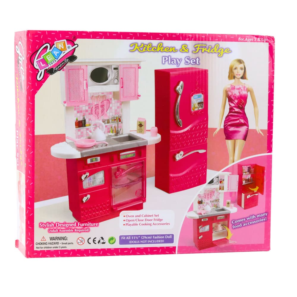 Lean Toys kuhinjski set za punčke (hladilnik, pečica, dodatki) 7