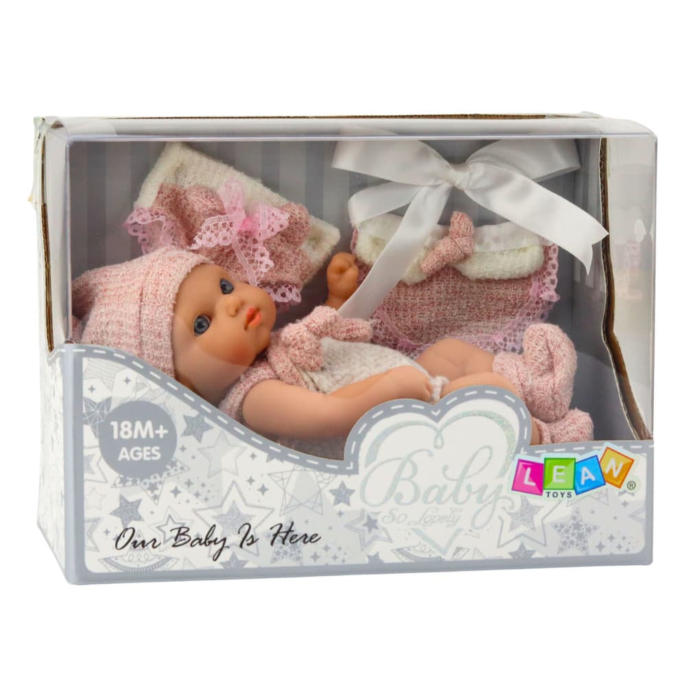 LEAN TOYS punčka novorojenček (18 cm) z dodatki 6