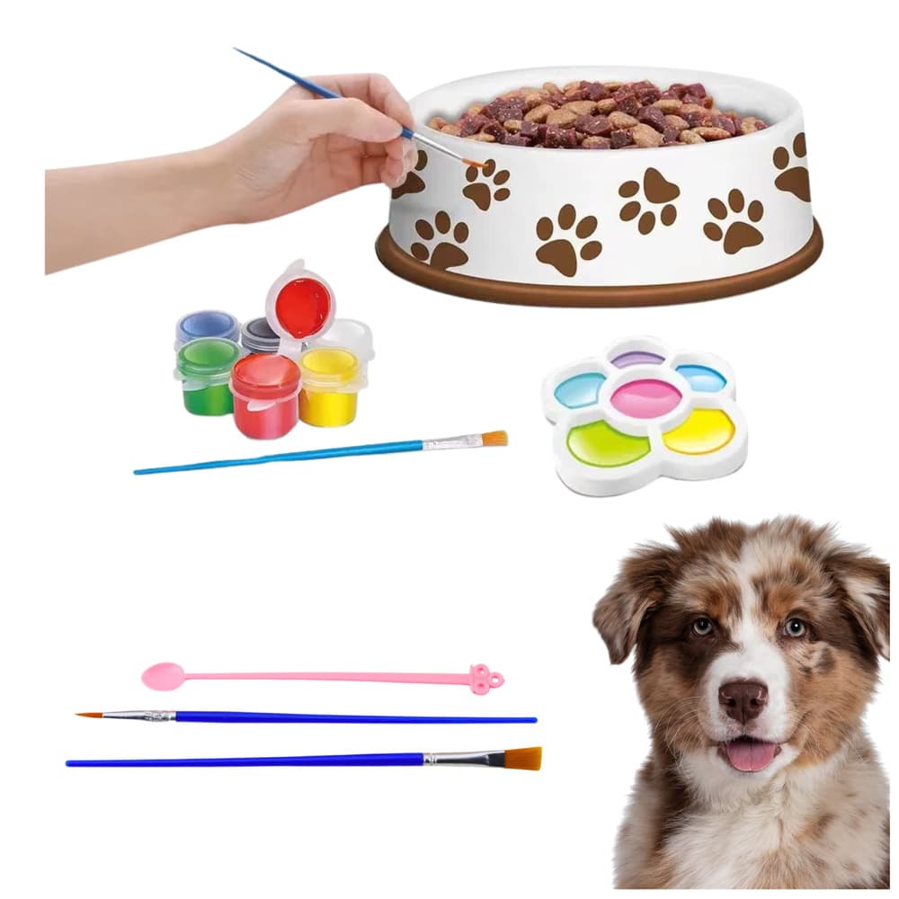 LEAN TOYS DIY set za ustvarjanje: posoda za psa, barve, čopiči 4
