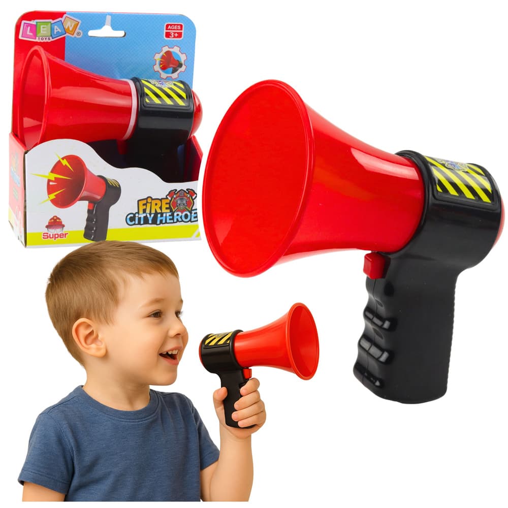 LEAN TOYS interaktivni gasilski megafon z zvočnimi efekti