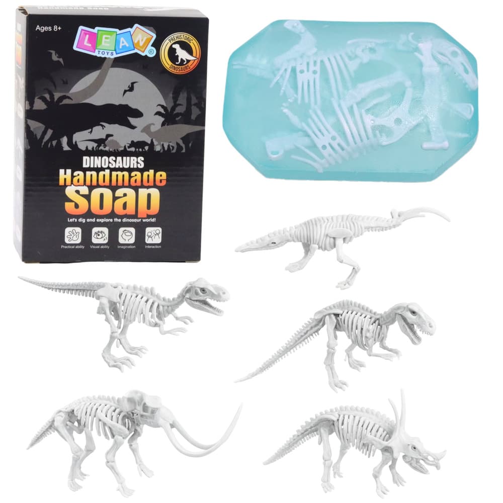 LEAN TOYS Kreativni set 2v1: izdelava mila in izkopavanje dinozavrov