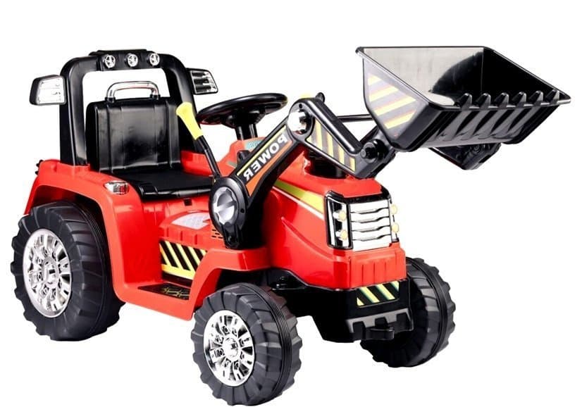 Traktor/Kopalka na akumulator LEAN CARS ZP1005, Rdeč z gibljivo žlico