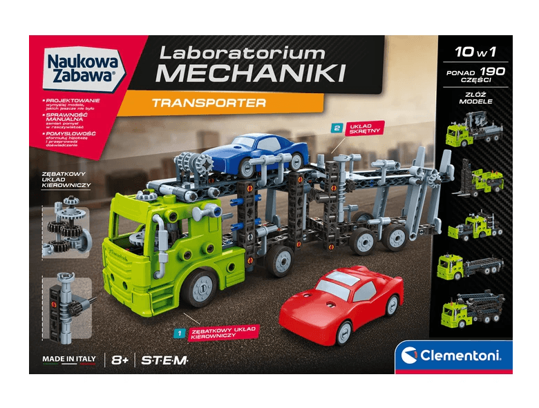 CLEMENTONI Gradbeni bloki 'Laboratorij mehanike' - Transporter 4